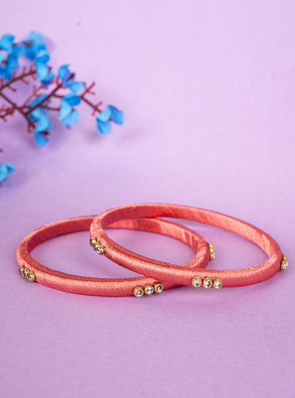 Silk Thread Bangles - Set of 2 - 2.6 inch - WBG1796-1