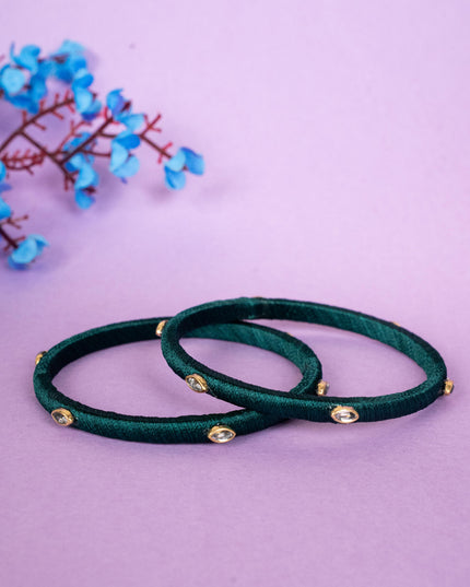 Silk Thread Bangles - Set of 2 - 2.6 inch - WBG1796-1