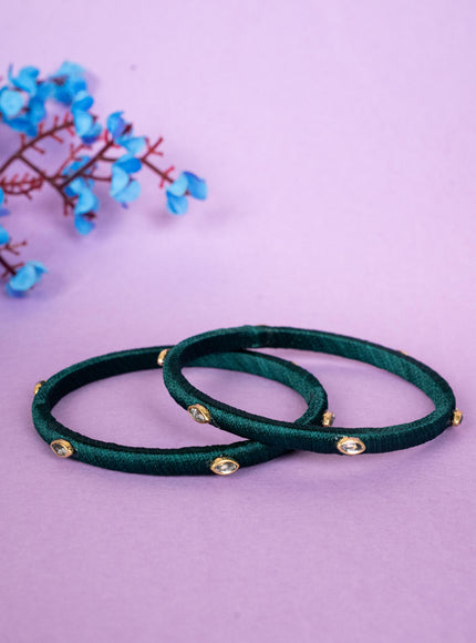 Silk Thread Bangles - Set of 2 - 2.6 inch - WBG1796-1