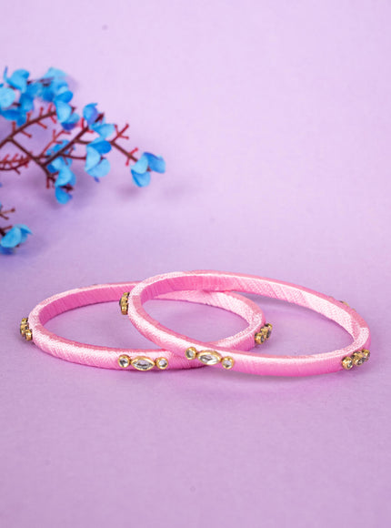Silk Thread Bangles - Set of 2 - 2.6 inch - WBG1796-1