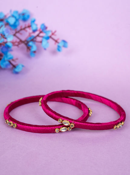 Silk Thread Bangles - Set of 2 - 2.6 inch - WBG1796-1