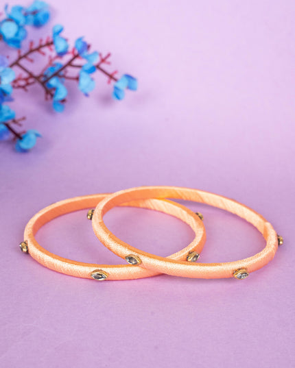 Silk Thread Bangles - Set of 2 - 2.6 inch - WBG1796-1