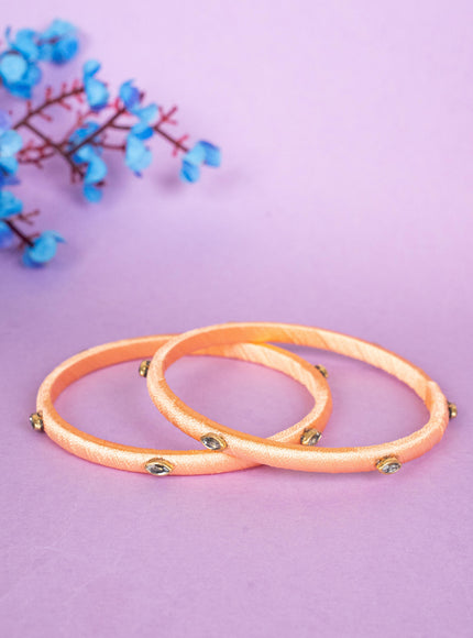Silk Thread Bangles - Set of 2 - 2.6 inch - WBG1796-1
