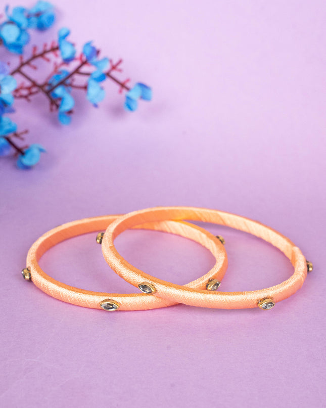 Silk Thread Bangles - Set of 2 - 2.6 inch - WBG1796-1