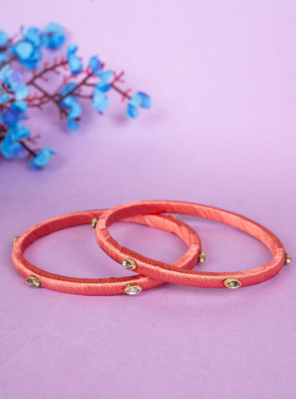 Silk Thread Bangles - Set of 2 - 2.6 inch - WBG1796-1