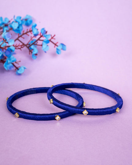Silk Thread Bangles - Set of 2 - 2.6 inch - WBG1796-1