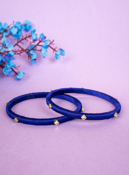 Silk Thread Bangles - Set of 2 - 2.6 inch - WBG1796-1