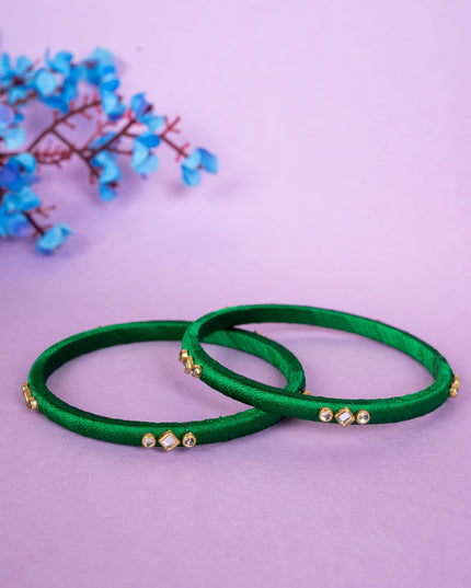 Silk Thread Bangles - Set of 2 - 2.6 inch - WBG1796-1
