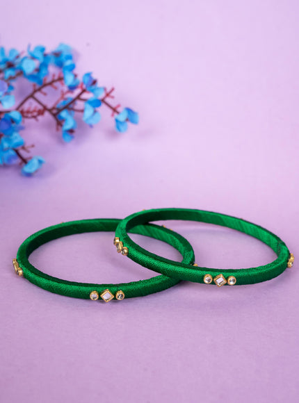 Silk Thread Bangles - Set of 2 - 2.6 inch - WBG1796-1