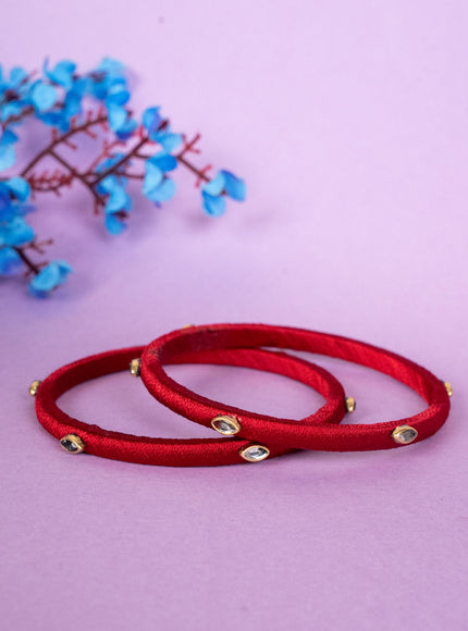 Silk Thread Bangles - Set of 2 - 2.8 inch - WBG1796-2