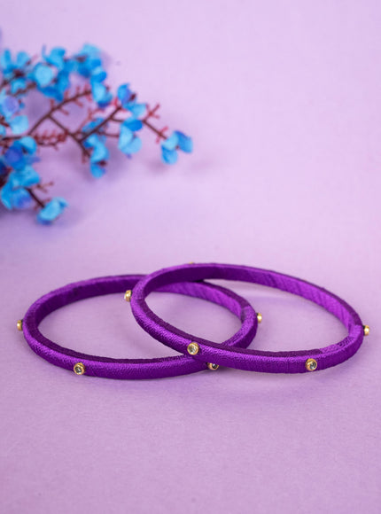 Silk Thread Bangles - Set of 2 - 2.8 inch - WBG1796-2