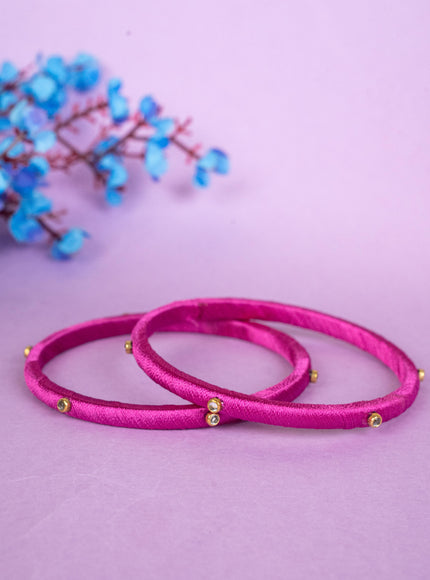 Silk Thread Bangles - Set of 2 - 2.8 inch - WBG1796-2