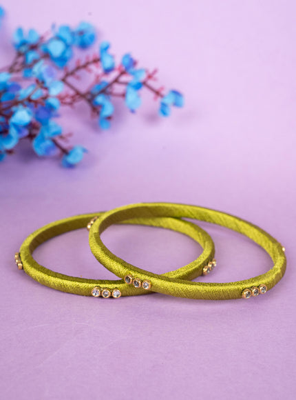Silk Thread Bangles - Set of 2 - 2.8 inch - WBG1796-2