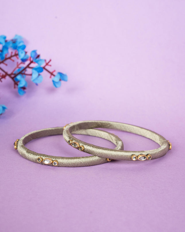 Silk Thread Bangles - Set of 2 - 2.8 inch - WBG1796-2