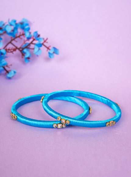 Silk Thread Bangles - Set of 2 - 2.8 inch - WBG1796-2