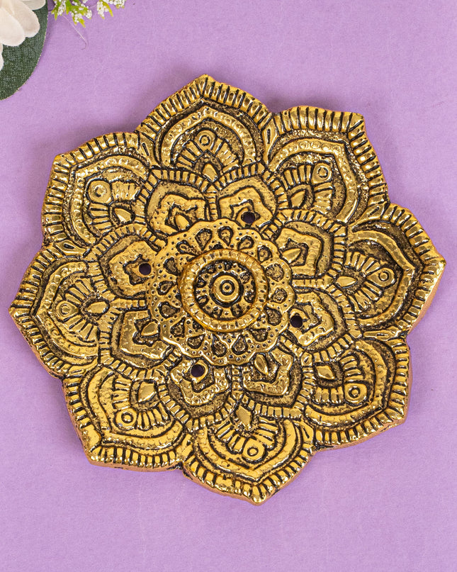 Zinc Alloy - Flower Agarbathi Stand - Gold - WBG1801-1
