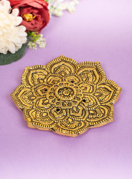 Zinc Alloy - Flower Agarbathi Stand - Gold - WBG1801-1
