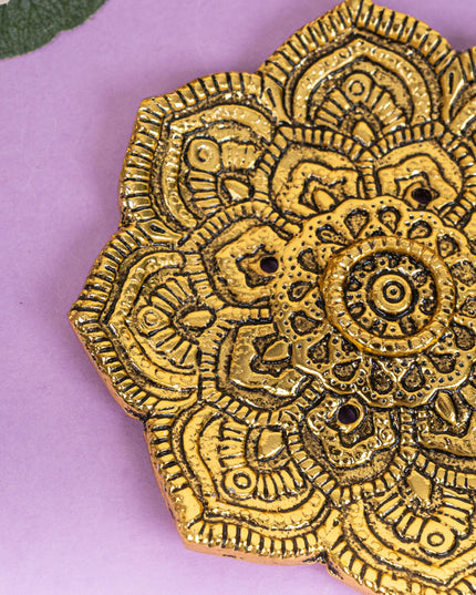 Zinc Alloy - Flower Agarbathi Stand - Gold - WBG1801-1