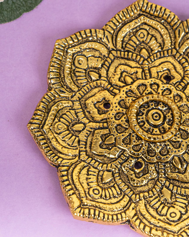Zinc Alloy - Flower Agarbathi Stand - Gold - WBG1801-1