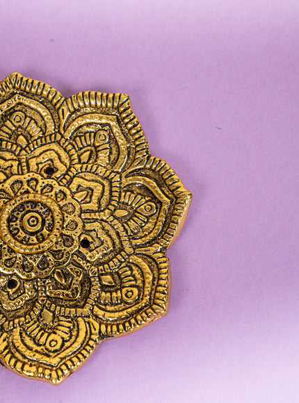Zinc Alloy - Flower Agarbathi Stand - Gold - WBG1801-1