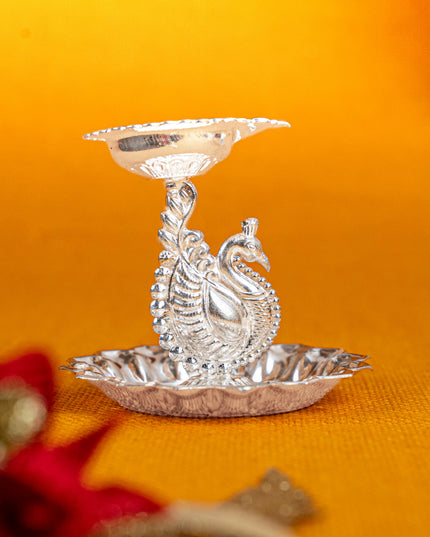 German Silver Annapakshi Diya - 3 inch - WBG1814