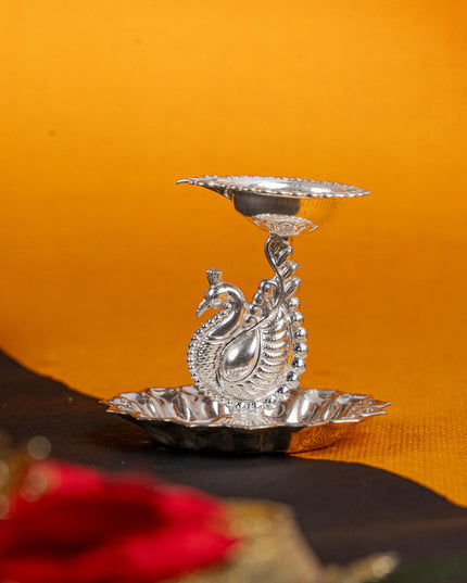 German Silver Annapakshi Diya - 3 inch - WBG1814