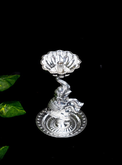 German Silver Diya with Elephant - WBG1864