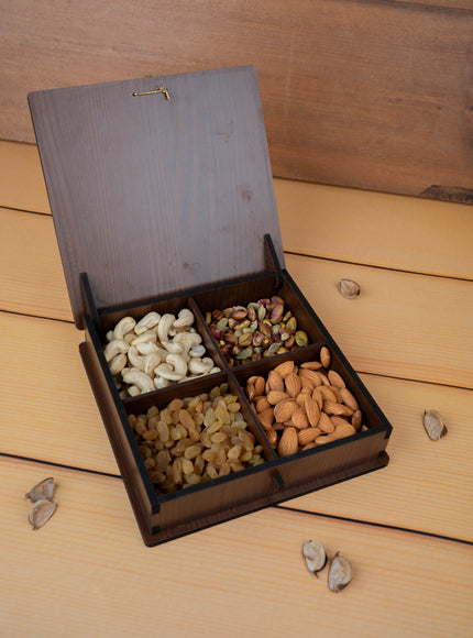 Brown Dry Fruit Box - Annapakshi Design - 8x8 inch - WBG1892-2