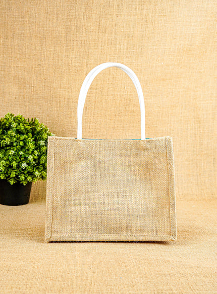 Raw Silk Jute Bag - 10x8 inch - WBG1911-1