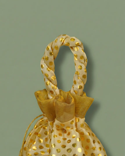 Potli Bag with Polka Dots - 8x7 inch - WBG1986