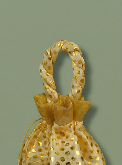 Potli Bag with Polka Dots - 8x7 inch - WBG1986