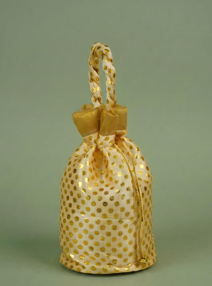 Potli Bag with Polka Dots - 8x7 inch - WBG1986