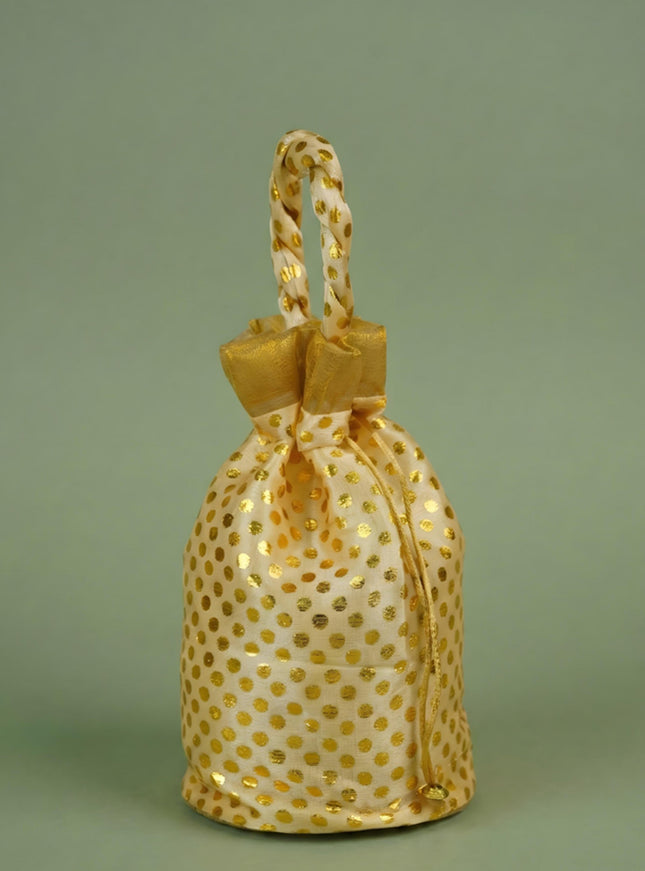 Potli Bag with Polka Dots - 8x7 inch - WBG1986