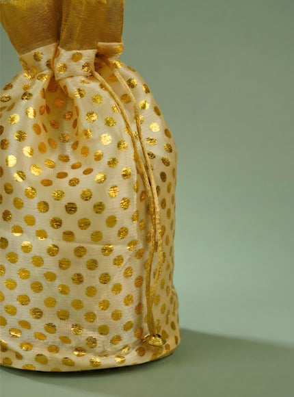 Potli Bag with Polka Dots - 8x7 inch - WBG1986