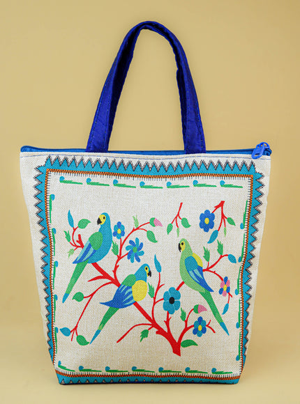 Handbag with Parrot Design - 9 inch - WBG1996