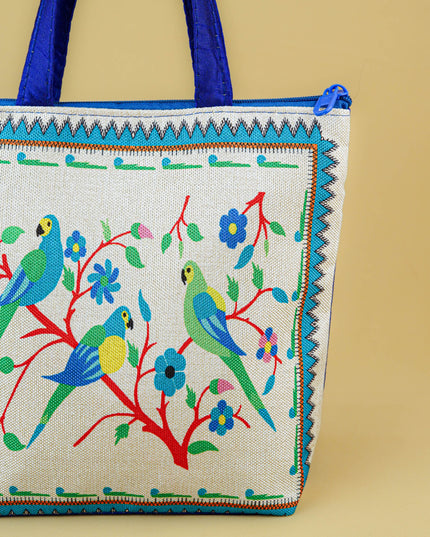 Handbag with Parrot Design - 9 inch - WBG1996