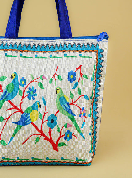 Handbag with Parrot Design - 9 inch - WBG1996