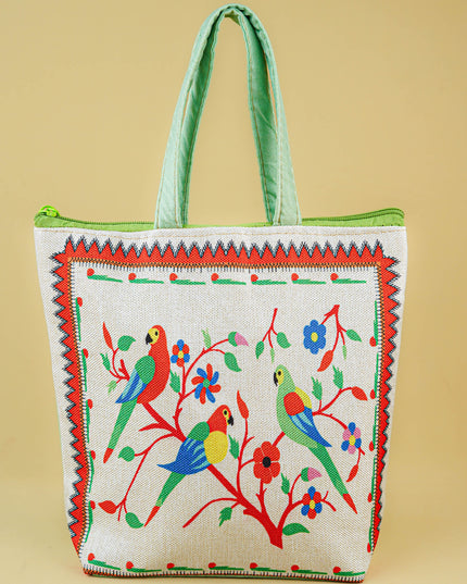 Handbag with Parrot Design - 9 inch - WBG1996
