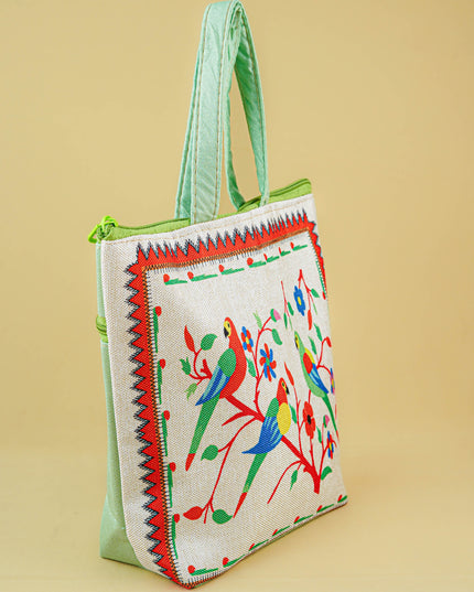 Handbag with Parrot Design - 9 inch - WBG1996