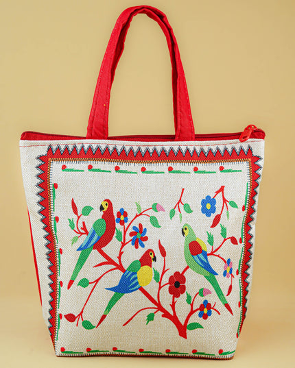 Handbag with Parrot Design - 9 inch - WBG1996