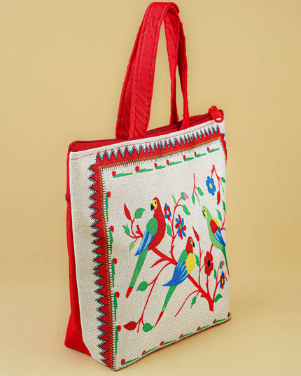Handbag with Parrot Design - 9 inch - WBG1996
