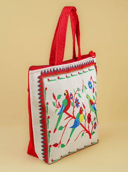 Handbag with Parrot Design - 9 inch - WBG1996