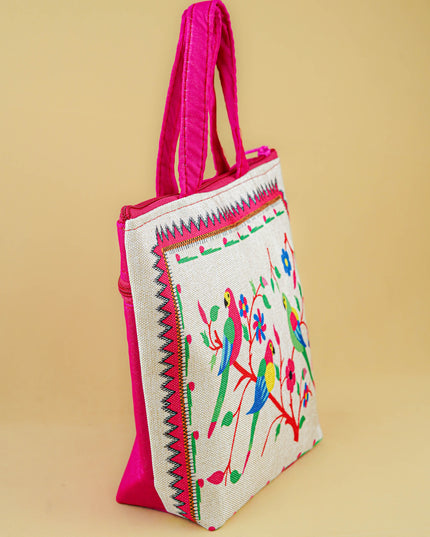 Handbag with Parrot Design - 9 inch - WBG1996