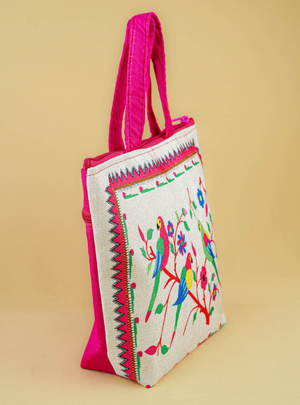 Handbag with Parrot Design - 9 inch - WBG1996