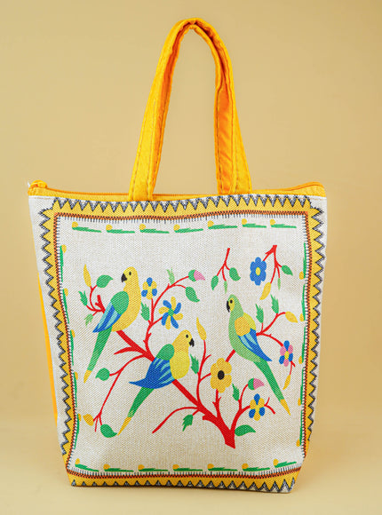 Handbag with Parrot Design - 9 inch - WBG1996