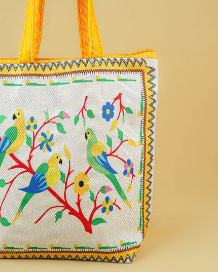 Handbag with Parrot Design - 9 inch - WBG1996