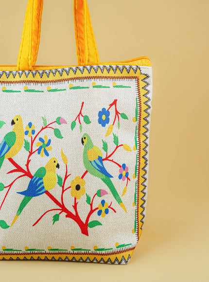 Handbag with Parrot Design - 9 inch - WBG1996