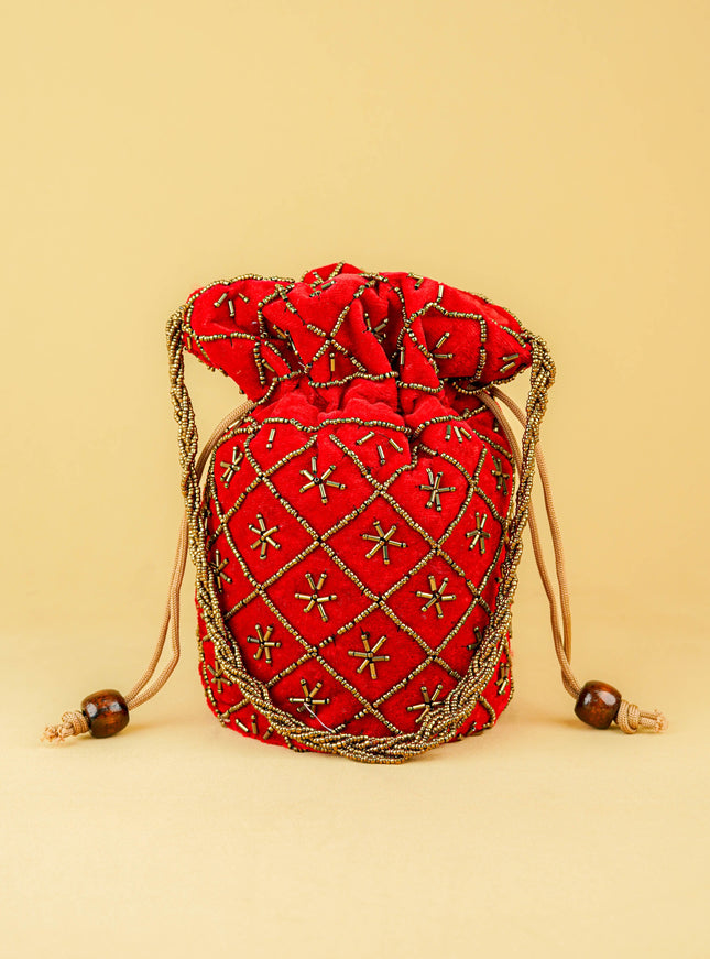 Potli Bag with Chamki Work - 8 inch - WBG2008