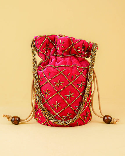 Potli Bag with Chamki Work - 8 inch - WBG2008
