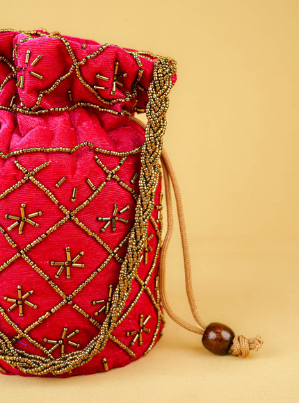 Potli Bag with Chamki Work - 8 inch - WBG2008